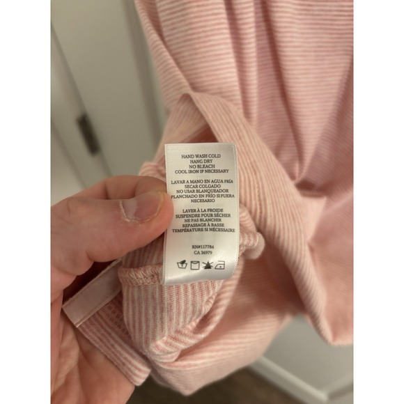 Rails Men's Size Large Pink Coral Sebastian Pinstripe Cotton Polo Shirt EUC - Picture 5 of 6